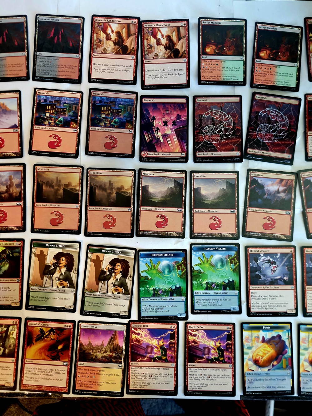 MTG Marvel Spider-Man Theme Lot + Lands & Tokens - Magic The Gathering
